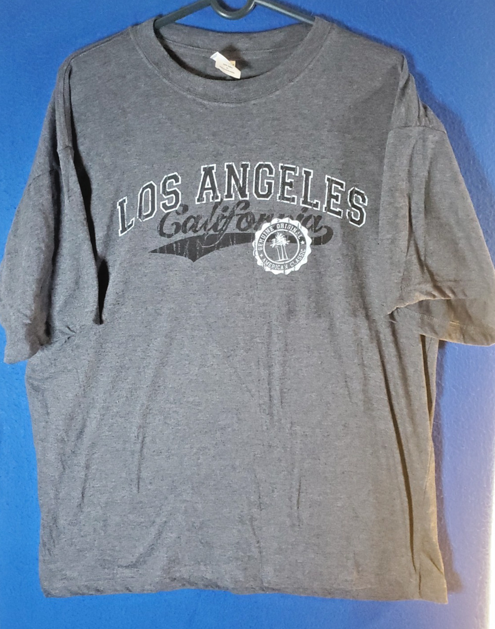 Los Angeles California T Shirt Men XL Grey Distressed Graphic